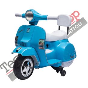 Image of Moto scooter elettrico per bambini piaggio mini vespa px small 6v colore celeste - Moto Scooter Elettrico per Bambini Piaggio Mini Vespa PX Small 6V colore Celeste