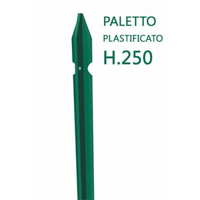 Image of Paletto A "T" Sezione Mm 35X35X3,5 Altezza 250 Cm Plastificato Verde Per Recinzioni