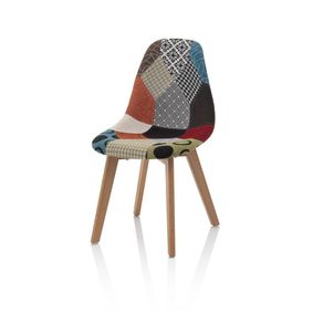 Image of Sedia 4 sedie patchwork mosaico in legno e tessuto - Sedia 4 sedie patchwork MOSAICO in legno e tessuto