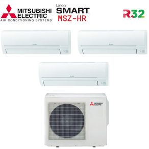 Image of Climatizzatore Condizionatore Trial Split Mitsubishi Electric serie SMART MSZ HR 9000+12000+12000 con MXZ-3HA50VF Wi-Fi Optional 9+12+12 - NOVITA' Gas R-32