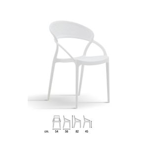 Image of Set 4 sedie bianche di design da giardino bianco zznlf6050 - Set 4 sedie bianche di design da giardino Bianco, ZZNLF6050