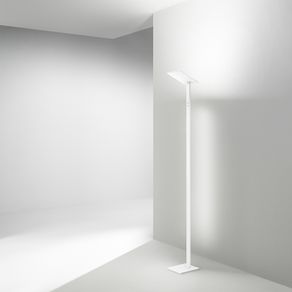 Image of Piantana contemporanea quadra metallo bianco led integrato 24w - Piantana Contemporanea Quadra Metallo Bianco Led Integrato 24W