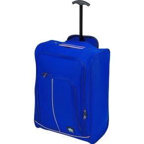 Image of Trolley cabina morbido bagaglio a mano blu con maniglia telescopica 35x20x50 cm - Trolley Cabina Morbido Bagaglio a Mano Blu con Maniglia Telescopica 35x20x50 cm
