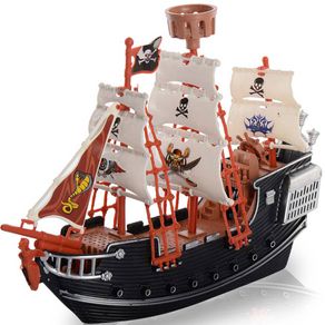 Image of Veliero nave pirati dettagliato realistico gioco giocattolo con due personaggi - Veliero Nave Pirati Dettagliato Realistico Gioco Giocattolo con Due Personaggi