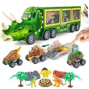 Image of Camion dinosauri giocattolo con animali portatile gioco per bambini idea regalo - Camion Dinosauri Giocattolo con Animali Portatile Gioco per Bambini Idea Regalo