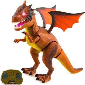 Image of Drago dinosauro robot radiocomandato luci suoni movimenti giocattolo bambini - Drago Dinosauro Robot Radiocomandato Luci Suoni Movimenti Giocattolo Bambini