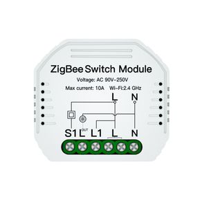 Image of ZigBee Mini Interruttore Intelligente Smart 10A 220V Funzione Con Pulsante Telecomando RF Compatibile Con Amazon Alexa e Google Home