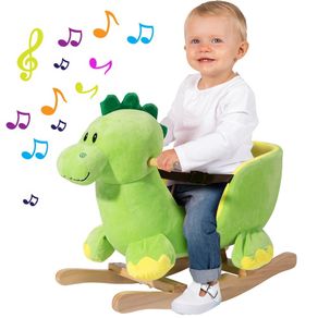 Image of Dinosauro a dondolo cavalcabile peluche giocattolo bambini con effetti sonori - Dinosauro a Dondolo Cavalcabile Peluche Giocattolo Bambini con Effetti Sonori