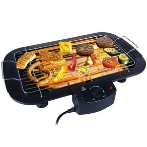 Image of Barbecue elettrico da tavolo griglia bbq con termostato regolabile 2000w nero - Barbecue Elettrico da Tavolo Griglia bbq con Termostato Regolabile 2000W Nero
