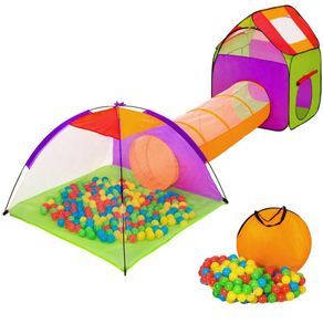 Image of Tenda igloo per bambini con 200 palline tunnel pieghevole giochi salvaspazio - Tenda Igloo Per Bambini Con 200 Palline + Tunnel Pieghevole Giochi Salvaspazio