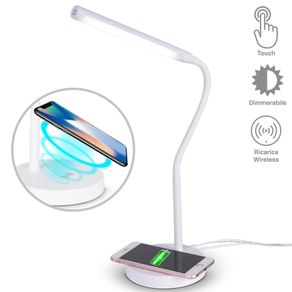 Image of Lampada scrivania touch con caricatore qi wireless charger luce led dimmerabile - Lampada Scrivania Touch con Caricatore QI Wireless Charger Luce LED Dimmerabile