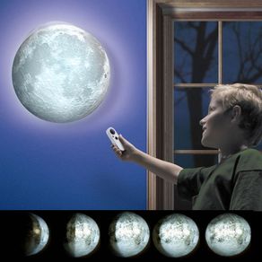 Image of Lampada luna a parete moon light lamp luce notturna led fasi lunari telecomando - Lampada Luna a Parete Moon Light Lamp Luce Notturna LED Fasi Lunari Telecomando