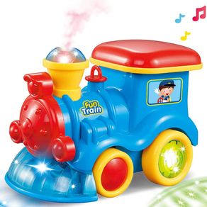 Image of Trenino locomotiva giocattolo bambini con fumo vapore luci e suoni a batteria - Trenino Locomotiva Giocattolo Bambini con Fumo Vapore Luci e Suoni a Batteria