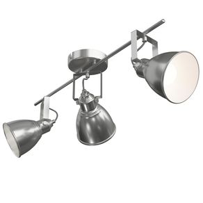 Image of Lampadario lampada 3 luci faretti direzionabili metallo design moderno e14 silve - Lampadario Lampada 3 Luci Faretti Direzionabili Metallo Design Moderno E14 Silve