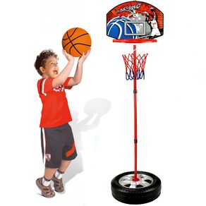 Image of Basket canestro piantana per bambini altezza regolabile fino 120cm con pallone - Basket Canestro Piantana Per Bambini Altezza Regolabile Fino 120cm Con Pallone