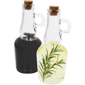 Image of Set 2 bottiglie di vetro con tappo di sughero capacità 250ml design tradizionale - Set 2 Bottiglie di Vetro con Tappo di Sughero Capacità 250ml Design Tradizionale