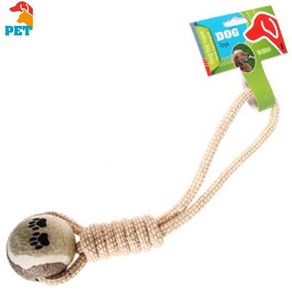 Image of Corda e palla giocattolo per cane in cotone dog toy rope animali - Corda e Palla Giocattolo Per Cane In Cotone Dog Toy Rope Animali