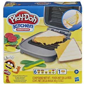Image of Playdoh plastilina sandwich formaggiodo con 6 barattoli accessori gioco cucina - Play-Doh Plastilina Sandwich Formaggiodo con 6 Barattoli Accessori Gioco Cucina