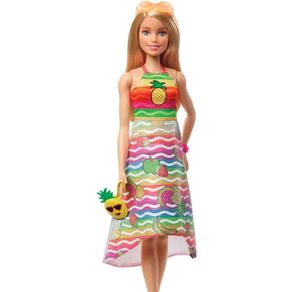 Image of Barbie fashionistas bambola crayola surprise fruttata con pennello e 2 abiti h2o - Barbie Fashionistas Bambola Crayola Surprise Fruttata con Pennello e 2 Abiti H2O