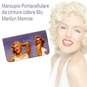 Image of Portacellulare smartphone marsupio da cintura marilyn monroe colore blu - Portacellulare Smartphone Marsupio da cintura Marilyn Monroe Colore Blu