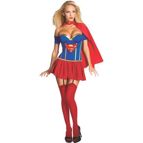 Image of Costume supergirl per donna taglia s vestito per ragazze super woman carnevale - Costume Supergirl Per Donna Taglia S Vestito Per Ragazze Super Woman Carnevale