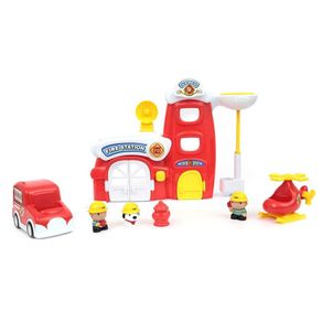 Image of Grande stazione dei pompieri giocattolo bambini con camion vigili fuoco e suoni - Grande Stazione dei Pompieri giocattolo Bambini con Camion Vigili Fuoco e Suoni