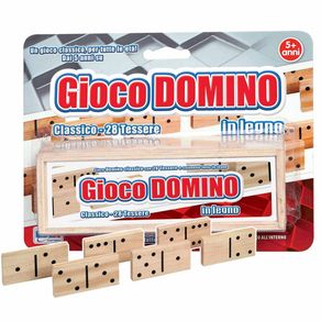 Image of Gioco Di Societa' Da Tavolo Domino Confezione E 28 Tessere In Legno Bambini