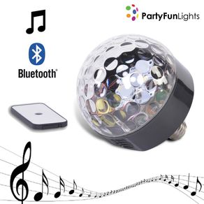 Image of Altoparlante disco bluetooth 6 led telecomando attacco e27 3w party fun lights - Altoparlante Disco Bluetooth 6 Led + Telecomando Attacco E27 3w Party Fun Lights