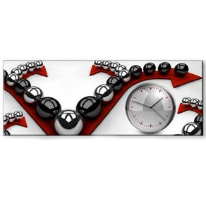 Image of Orologio da parete clock art stampa sfere alta qualità multicolore legno 30x80cm - Orologio da Parete Clock Art Stampa Sfere Alta Qualità Multicolore Legno 30x80cm