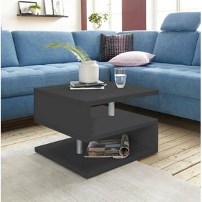 Image of Tavolino da salotto Dcalligari, Tavolino soggiorno, Mobile portaoggetti basso, Tavolino da caffè, 55x55h41 cm, Antracite