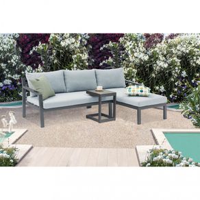 Image of Divano da giardino in alluminio con tavolino d70135x75140x75t32x40x53 tolo - divano da giardino in alluminio con tavolino D.70/135x75/140x75/T.32x40x53 - TOLO