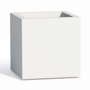 Image of Vaso cube in resina quadrato h40 bianco 40x40cm - Vaso Cube In Resina Quadrato H40 Bianco 40x40Cm