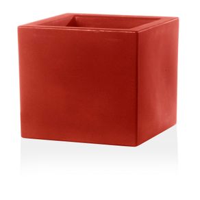 Image of Vaso Quadrato colore Rosso Cardinale 58x58 CM H 58 mod. Schio Cubo