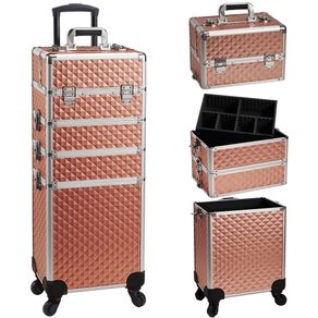 Image of Trolley makeup 4in1 valigetta oro trucco estetista beauty case ruote staccabili - Trolley Makeup 4in1 Valigetta Oro Trucco Estetista Beauty Case Ruote Staccabili