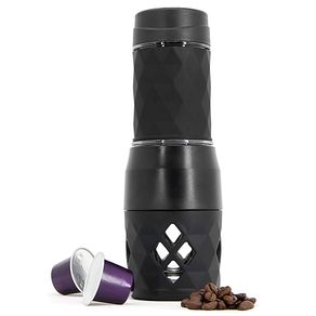 Image of Caffettiera manuale 3in1 (capsule, macinato e tè) porta-espresso Sogo nero moka