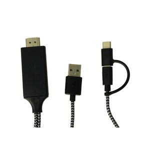 Image of Adattatore Da USB Type C e Micro USB A HDMI HDTV Cavo 2 Metri Per Smartphone Android A TV Monitor Proiettore