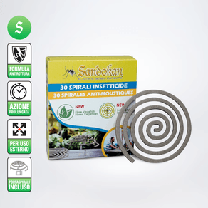Image of 30 spirali Anti Zanzare insetticide formula anti rottura in fibra vegetale +porta spiarli