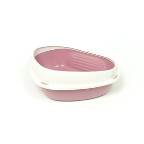 Image of Lettiera Toilette Per Gatti Angolare 49x40x17,5cm Modello 700090 Colore Rosa