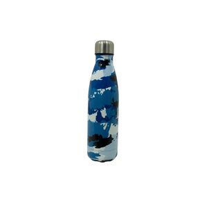Image of Borraccia Termica 500ml Bottiglia Acqua Thermos Caffè E Bevande Calde In Acciaio In Fantasia Doppio Strato Camouflage Blu