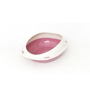 Image of Lettiera Toilette Per Gatti Ovale 57x40x19cm Modello 700089 Colore Rosa
