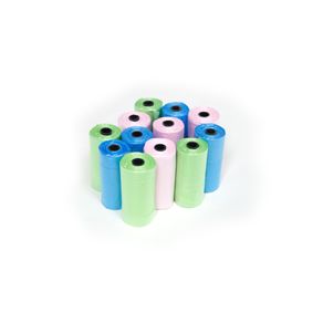 Image of Set 4 rotoli Da 20 Sacchetti Igienici Per Bisogni Cani Bustine Escrementi Colori Assortiti
