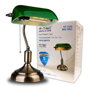 Image of Porta della lampada da tavolo E27 in bachelite con interruttore verde