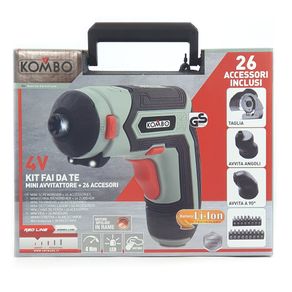 Image of Mini avvitatore a batteria con 26 accessori kombo - Kit Fai da Te: Mini Avvitatore + 26 Accessori