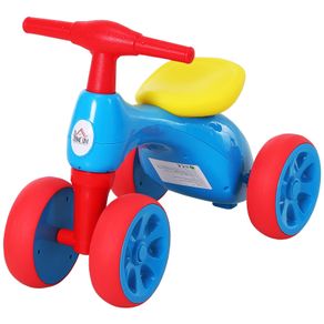 Image of Triciclo per Bambini 4 Ruore Primi Passi Rosso Blu e Giallo