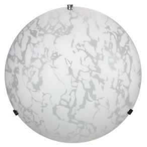 Image of Plafoniera 1xE27 Ganci Cromo Vetro Lastra Bianco Decorato Marmo E-Energy Maida