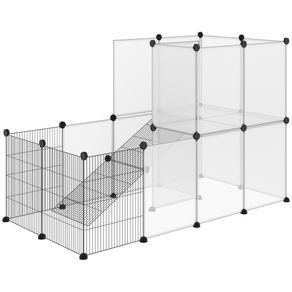 Image of Recinto Modulare per Conigli e Animali di Piccole Dimensioni in Acciaio e Resina Nero