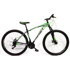 Image of Bicicletta Mountain Bike MTB Ragazzo 29" 21V in Acciaio Nero e Verde Fluo