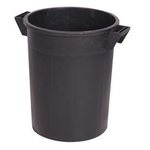 Image of Bidone in plastica lt50 d.41xH49cm nero con manici senza coperchio rifiuti