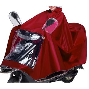 Image of Mantellina impermeabile unisex per scooter moto catarifrangente universale Rosso