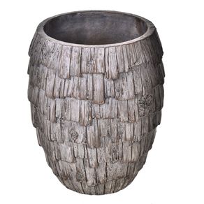 Image of Vaso in Ceramica con Effetto Legno H 30 cm